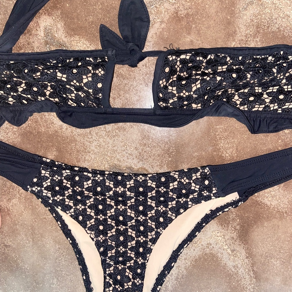 Black For Love & Lemons strapless bikini